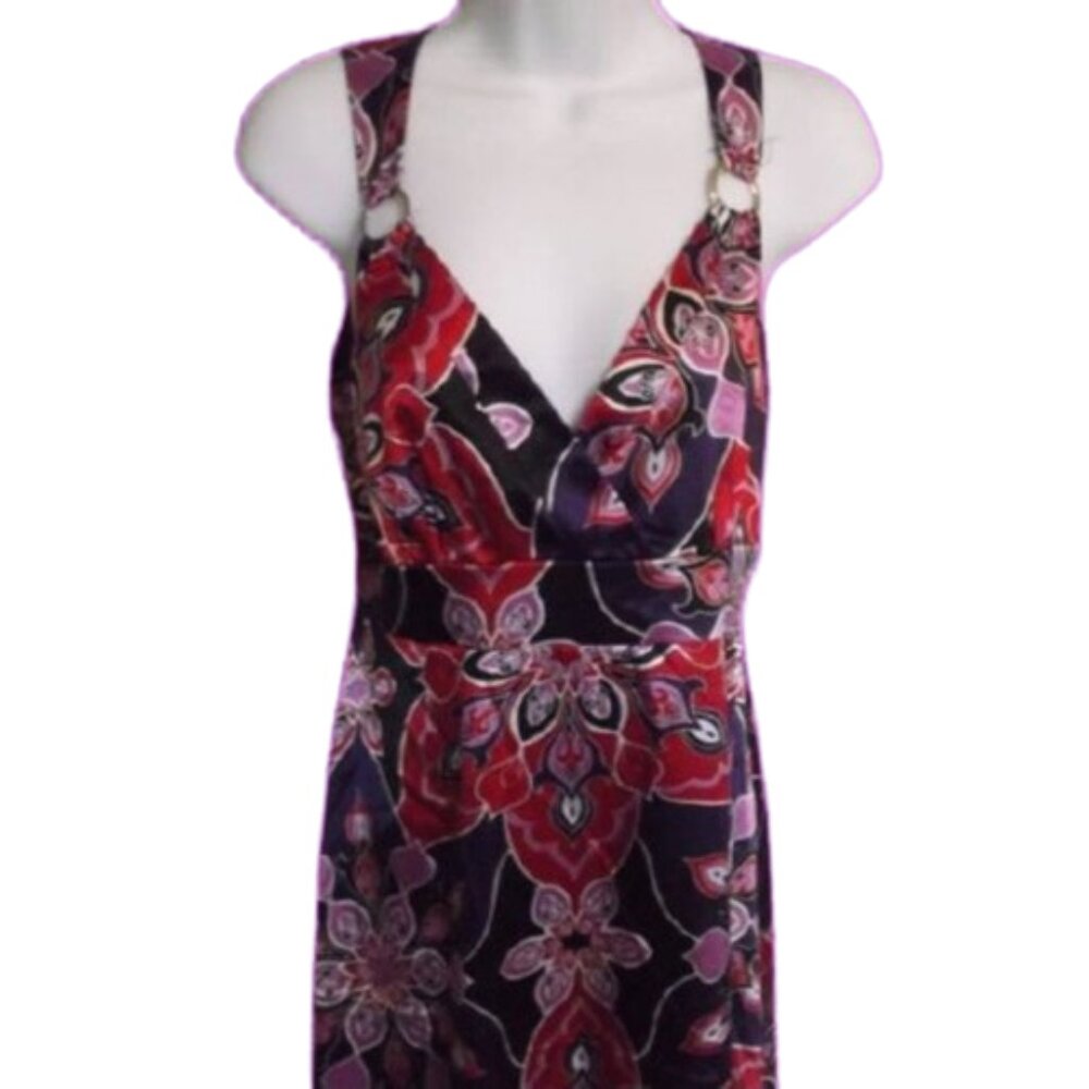 Suzy Floral  Satin Dress Medium